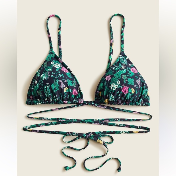 J. Crew Other - NWT J. Crew Strappy String Bikini Top In Winter Garden Floral